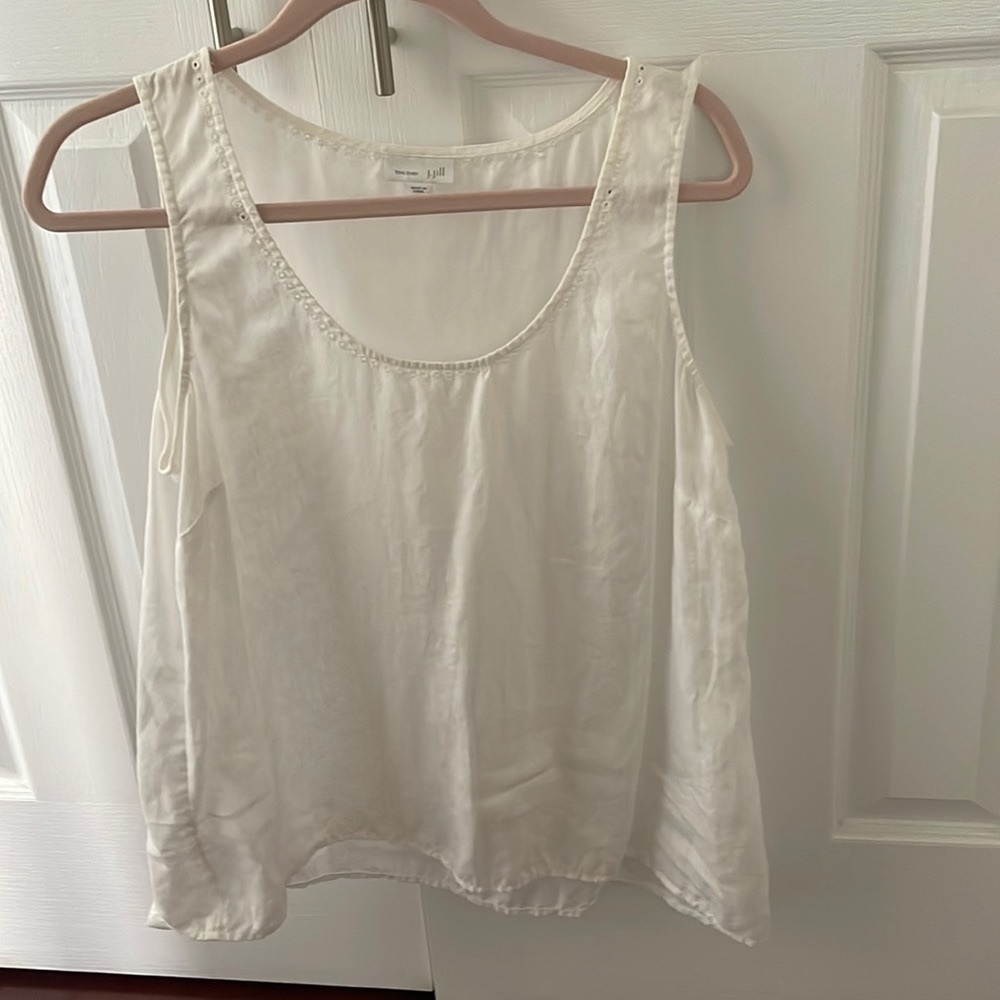 J.Jill Linen white sleeveless blouse M